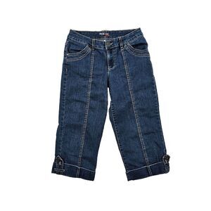 Style & Co Petites Cuffed Capris Cropped Jeans Pants Women Blue Stretch Size 4 P
